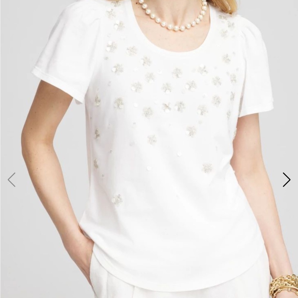 White Embellished Women's Top
